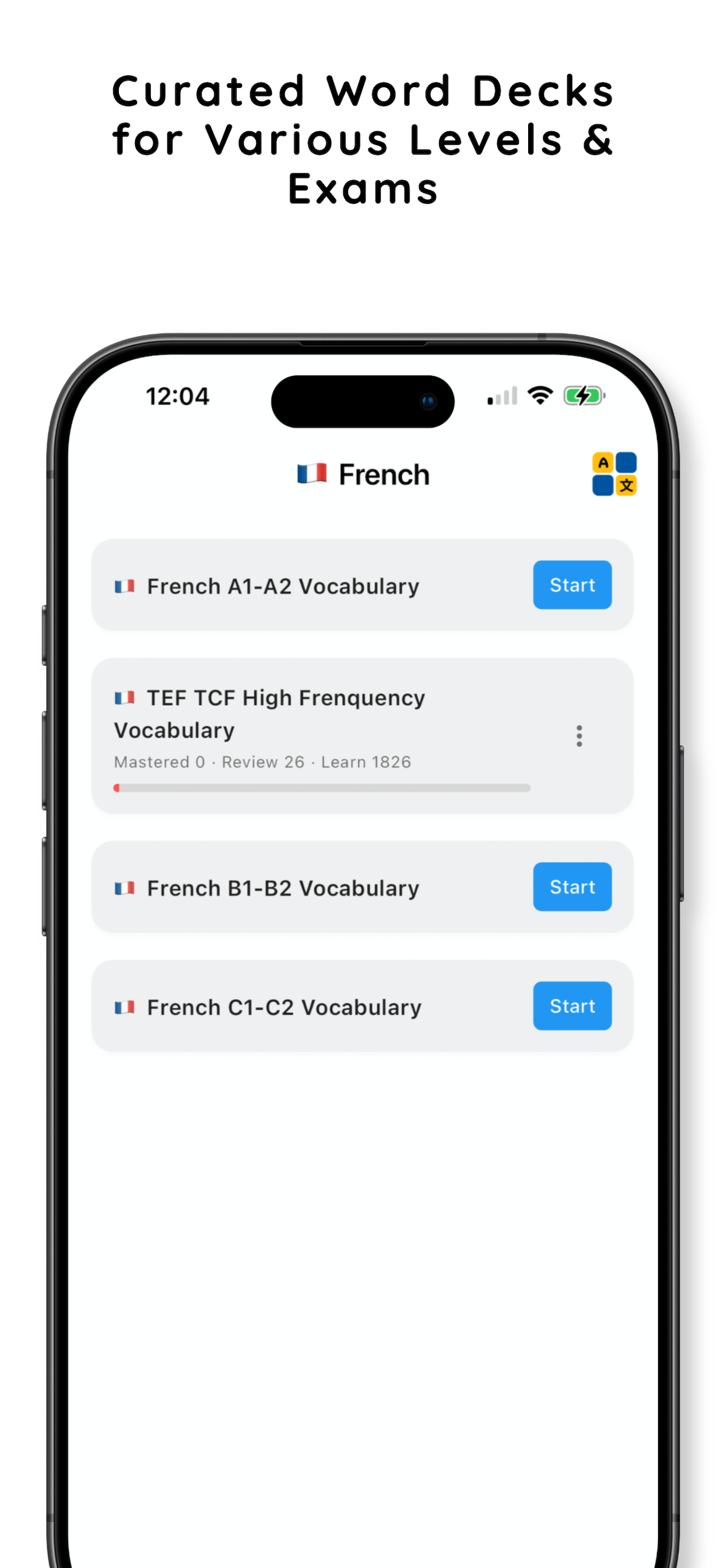 Memotile app screenshot showing gamified learning experience